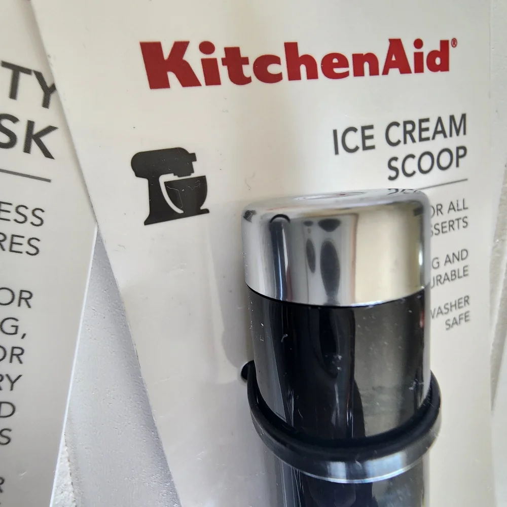 KitchenAid Prep utility Whisk , ice cream scoop, y- peeler in black kitc…